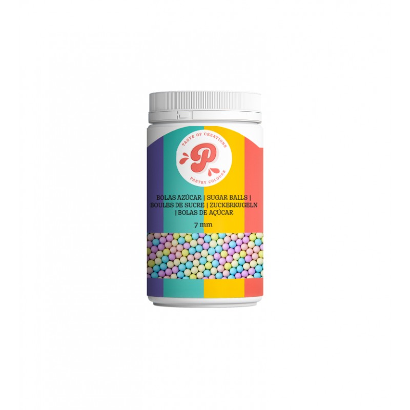 Bolas de Açúcar Coloridas Pastel Mix 7mm - 65g