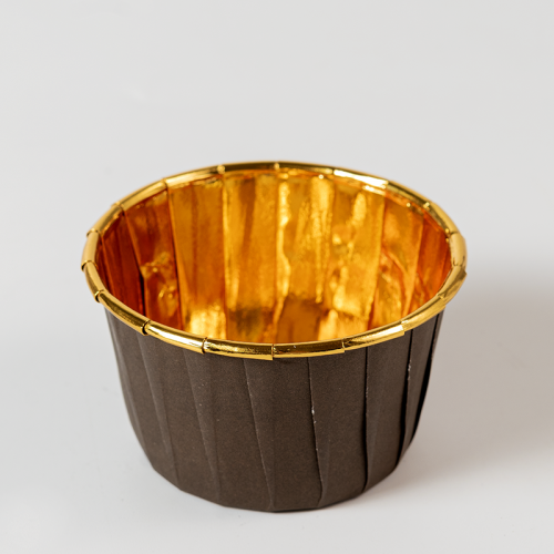 Brown-Gold Party Caps Pk/50 - Pastry Colours