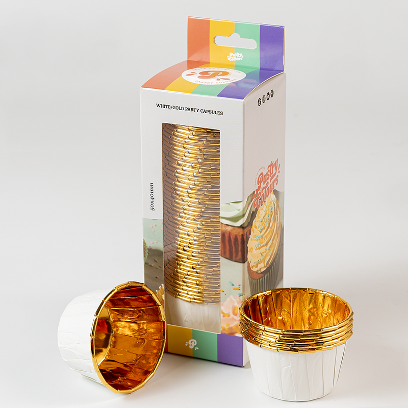 Fiesta White-Gold Capsules Pk/50 - Pastry Colours