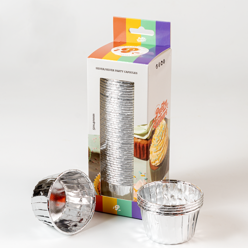 Silver-Silver Party Capsules Pk/50 - Pastry Colours